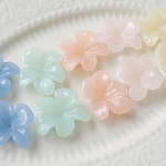 New！16個　★ミルキーカラーアクリルフラワーカボション