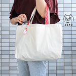 大きめトートバッグ B-T25 (生成り帆布、レッドイチゴ）
