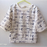 【ORDER:y様】ニットプルオーバー〈リボン＆バタフライ・シルバーピンク〉size110　