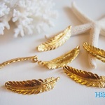 【再入荷】フェザー★コネクター★羽根★gold★2個セット