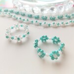 ＊SALE＊ミントカラー  ビーズ 花リング
