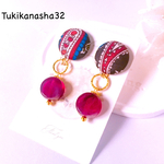 秋のボタニカルイヤリング ゴールド  Autumn accessory  ペイズリー柄 パーティー  女子会  ライブ