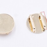 M2220 3個  帯留め金具 丸皿 20mm 台座パーツ ゴールド 3×【1ヶ】
