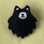 ポメラブローチ＊ブラック＊ポメラニアン