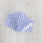 マスク　子ども用　夏　サッカー生地　花　ダブルガーゼ