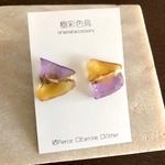 シーグラスの金継ぎピアス