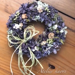 ◆SALE◆ シャビーな紫陽花リース        誕生日プレゼント 引越し祝い  敬老の日  リース フラワーリース  ドライフラワー