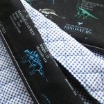 再販②水筒肩ひもカバー／リバーシブル【恐竜(黒)×チェック(青)】