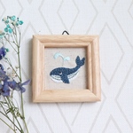 《新作》刺繍ミニフレーム＊くじら🐳[受注]