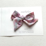 カーサノンナ別注 レアカラー  新作 リバティリボン pinwheel   bow ヘアリボンクリップピン ベッツィ ピンクモーブ  Mサイズ