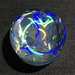 ホログラムガラス　ペーパーウエイトI【丸型カット　リップルホロ】