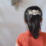 天使のドライフラワーヘアクリップ（ホワイト）