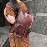 A4サイズ楽々収納なレザー3wayリュック☆2本ベルト【Lサイズ】☆通勤、通学に便利☆ブラウン色