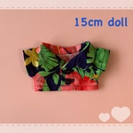アロハシャツ 15cmぬいぐるみ用 ハイビスカス柄　赤花×紺ベース　kpopdoll