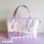  [Lサイズ]シャカシャカ ♡ ファスナー付きトート