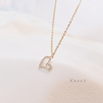 ステンレスチェーンネックレス🍀 オープンハートネックレス🍀ジルコニアネックレス🍀シンプルネックレス🍀ステンレスチェーンネックレス