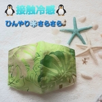 【送料無料♪】ひんやり☆さらさら❤️夏快適 キャシーマム接触冷感インナーマスク　モンステラG①