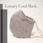 【超立体】【Mサイズ】 luxury cool mask：ベージュ花柄