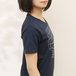 WLサイズ/ 妄想マッピングＴシャツ/ Illusion grid/ Night blue
