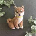 羊毛のしば犬ブローチ