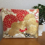 アンティーク帯リメイクポーチ Japanese Kimono obi remake bag