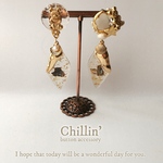 2way ❁︎ allongé  bear ❁︎  ボタンピアス/イヤリング