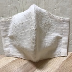 【少し大きめ】薄手の綿の立体型夏マスク（生成り）