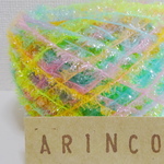209★素材糸20g☆キラキラ（オレンジ）★手染め糸★変わり糸★オリジナル★ラッピング糸☆arinco