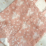 レース花刺繍 エコバッグ  畳めるバッグ サブバッグ 洗えるエコバッグ サテン
