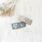 スクエアパッチン＊花刺繍・大/1本