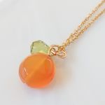 Carnelian * Peridot * Pendant top * k14gf