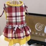 チェック👗ワンピース（赤+黄）
