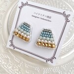 ビーズ刺繍さざなみピアス