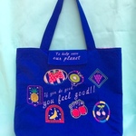 フルーツシール刺繍　エコバッグ(Ultramarine blue)