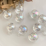 【2個】14mm水入りシャボン玉ガラスチャーム