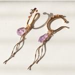 【再販】Summer charm collection／3Way／ラベンダーアメジスト／涼し気／チャーム／イヤーカフ／天然石／オリジナルポーチ付き／紫陽花