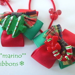 クリスマスのりぼんヘアゴム(３)