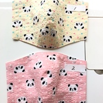 子供立体マスクサッカー生地パンダ柄