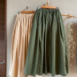 new color🍃コットンロングギャザースカート🍃カーキ