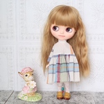 ＊チェックののんびりワンピース＊0709-3＊２点セット＊ブライスアウトフィット＊ blythe outfit＊ブライス ＊