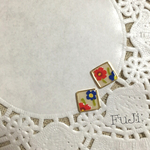 北欧風のスクエアピアス＊ノンホールピアス