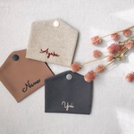 名前刺繍入り仮置きマスクケース　(生成り)