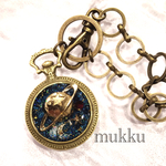 懐中時計に広がる銀河♡レジン バッグチャーム