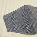 【再販】リネングレンチェック立体マスク