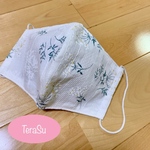 再販✨【夏用❄️】コットンレースの花柄マスク