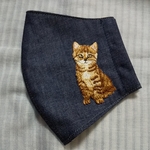 ●猫マスクシリーズ● 夏用マスク 立体マスク マスクカバー 三毛猫