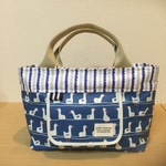 f様ご予約おむつポーチ/ﾄｰﾄ型ビタット付き/duckティックBL×wave