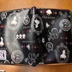 yunicorn666様専用　お取り置き　アリス柄 ブラック×レッド 母子手帳お薬手帳ケース 赤ドット柄口金アンティークゴールドカラー