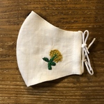 送料無料　布マスク　ミナペルホネン  リネン  オフホワイト　skip  刺繍
