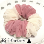【10月末まで100円引き💕】いちごみるく🍓さらにもこもこ✨ふわもこシフォンシュシュ❤(いちご×バニラ)